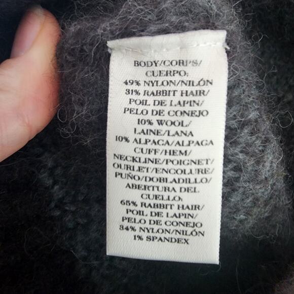 Ann Taylor Rabbit Hair Alpaca Wool Striped Crew Neck Sweater | Women's Medium - Picture 12 of 13